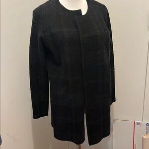 Eileen Fisher Black Blazer Relaxed Open-Front Design